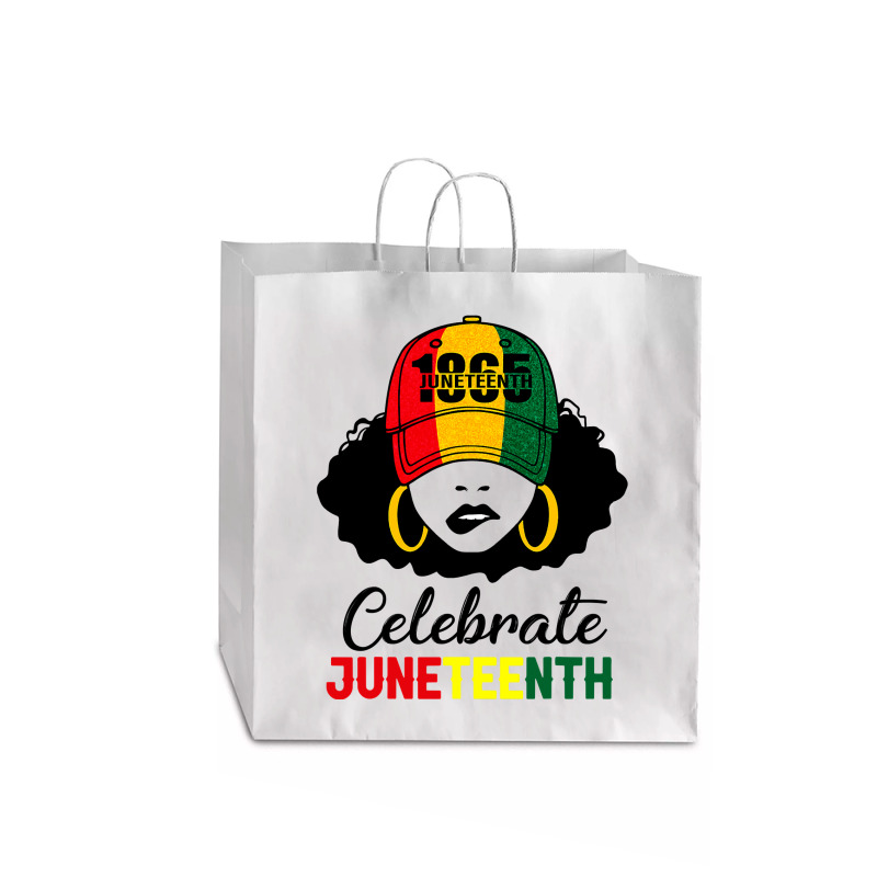 Celebrate Juneteenth 1865 Black Girl Magic Melanin Women T Shirt Jumbo Paper Bag - 18 X 7 X 18 3/4 | Artistshot