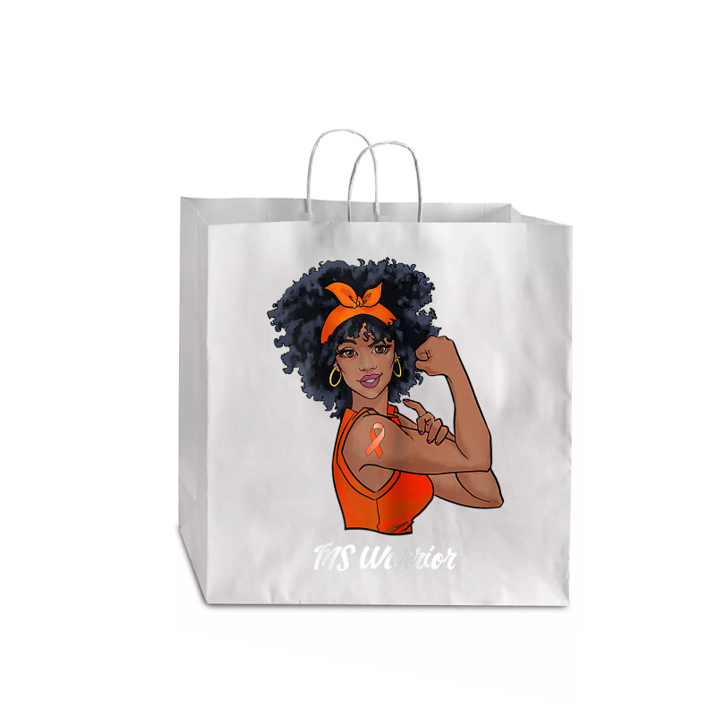 Womens Ms Warrior Fighter Support Multiple Sclerosis Awareness T Shirt Jumbo Paper Bag - 18 X 7 X 18 3/4 | Artistshot