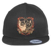 Feline Love Flat Bill Snapback Cap | Artistshot