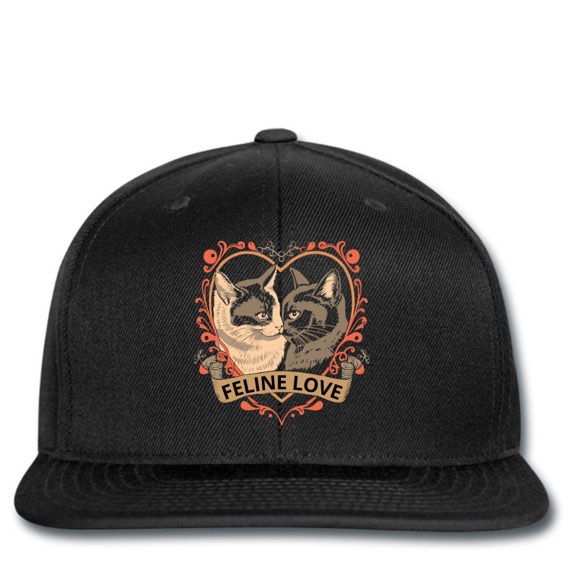 Feline Love Printed Hat | Artistshot