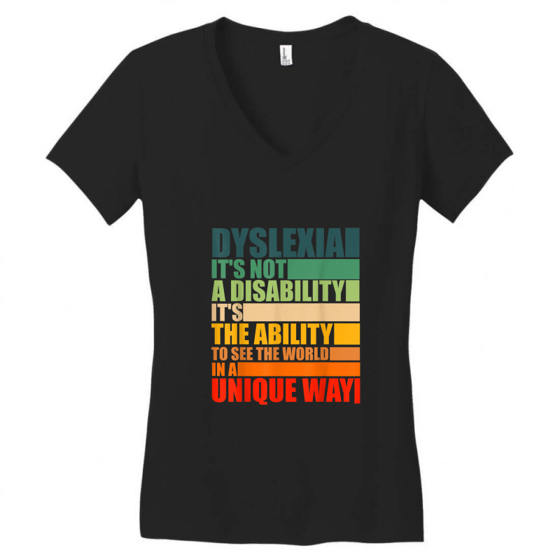 Dyslexia Its Not A Disability Dyslexia Awareness Skeleton T Shirt Women's V-Neck T-Shirt by Vivu991 | Artistshot