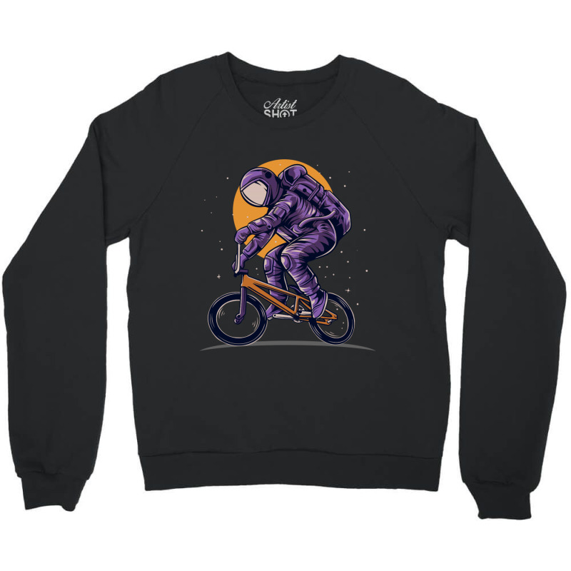 Astronaut Biker Crewneck Sweatshirt | Artistshot