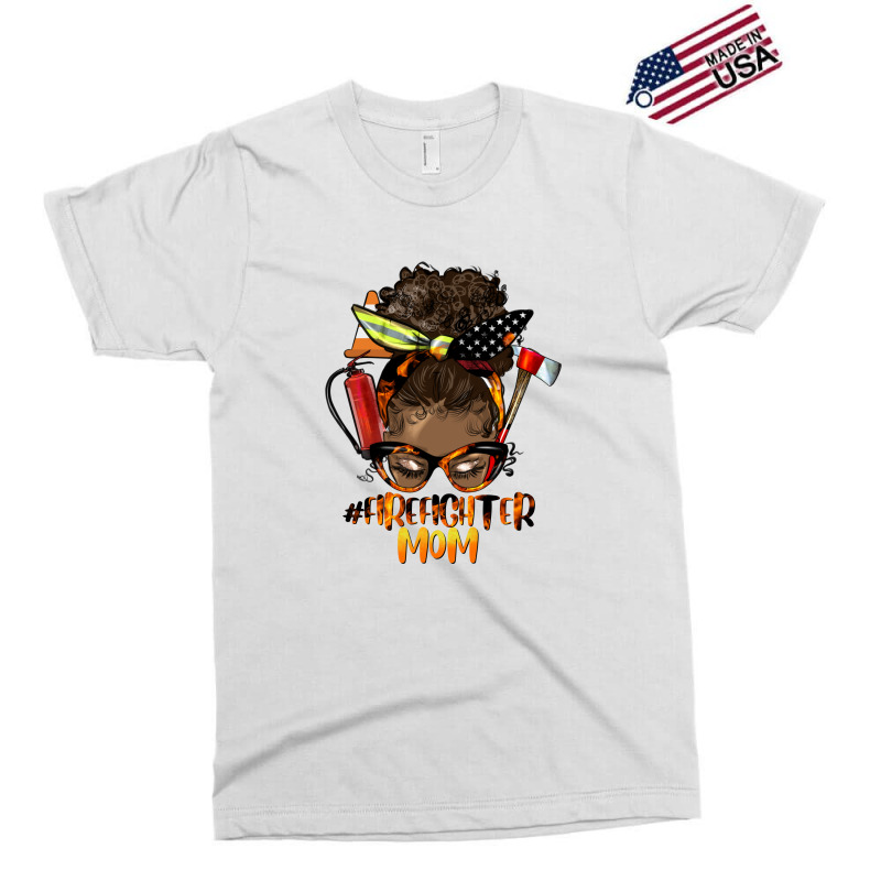 Afro Messy Bun Firefighter Mom Exclusive T-shirt by HRA Design Shop | Artistshot