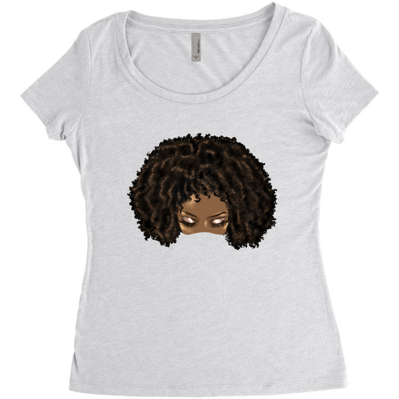 Afro Loose Natural Hair Plain Women's Triblend Scoop T-shirt by HRA Design Shop | Artistshot