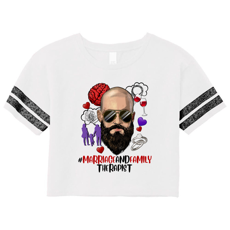 White Bald Man Bearded Marriage And Family Therapi Scorecard Crop Tee by HRA Design Shop | Artistshot