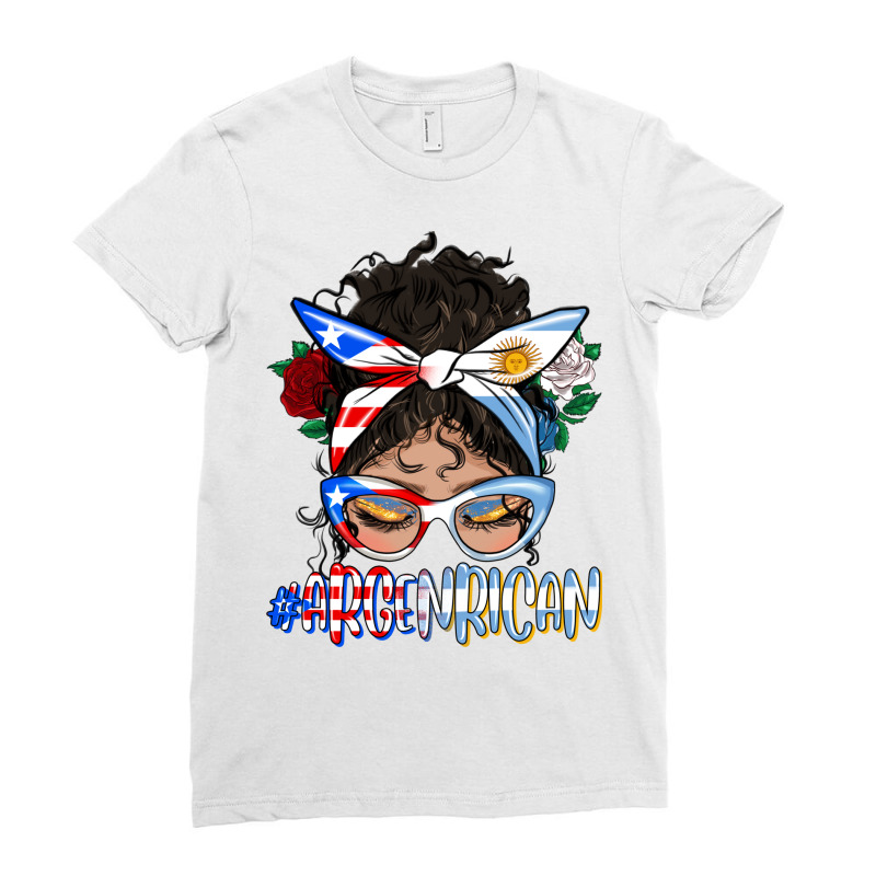 Argenrican Messy Bun Ladies Fitted T-Shirt by HRA Design Shop | Artistshot