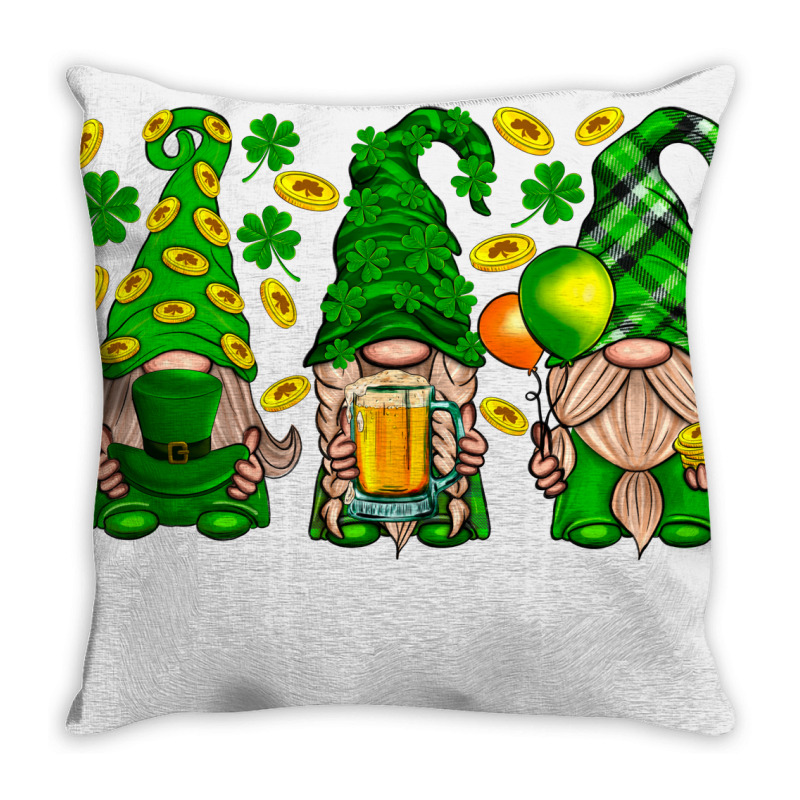 St. Patricks Day Gnomies Throw Pillow | Artistshot