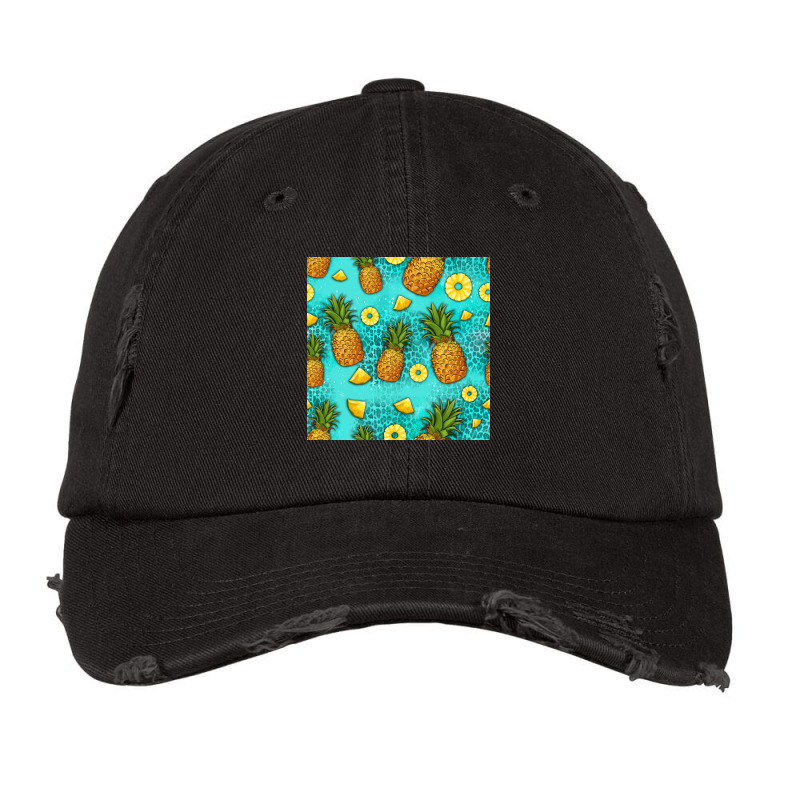 Seamless Pineapple Fruit Pattern Vintage Cap | Artistshot