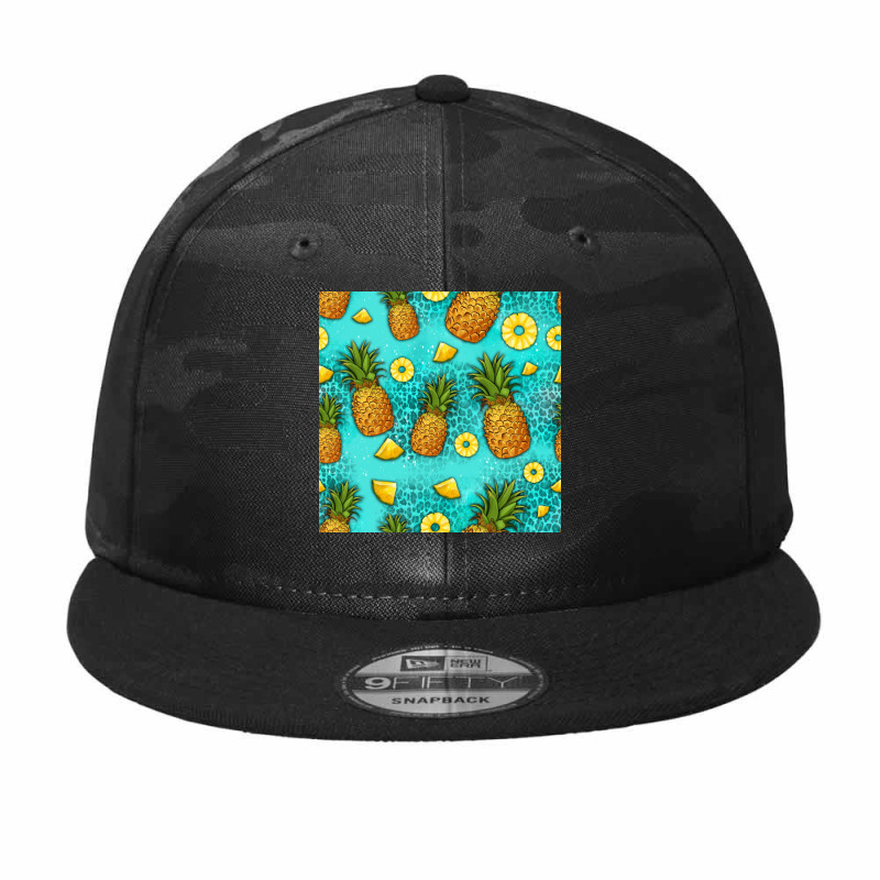 Seamless Pineapple Fruit Pattern Camo Snapback | Artistshot