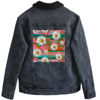 Serape Daisy Pattern Unisex Sherpa-lined Denim Jacket | Artistshot