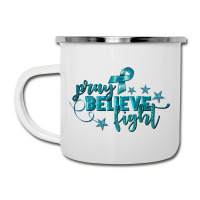 Pray Believe Fight Ovarian Cancer Camper Cup | Artistshot