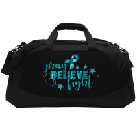 Pray Believe Fight Ovarian Cancer Active Duffel | Artistshot