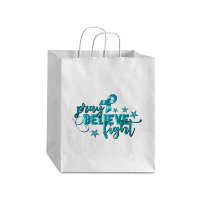 Pray Believe Fight Ovarian Cancer Debie Paper Bag - 10 X 5 X 13 | Artistshot