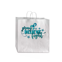 Pray Believe Fight Ovarian Cancer Jumbo Paper Bag - 18 X 7 X 18 3/4 | Artistshot