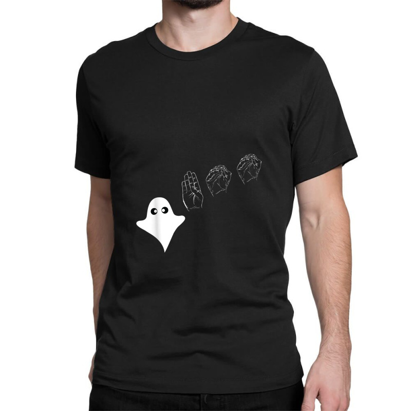 Boo Asl Sign Language Funny Ghost Halloween Classic T-shirt by YenNgoc | Artistshot