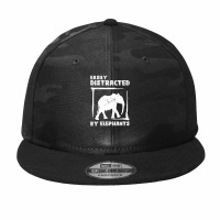 Easily Distracted By Elephants | Funny Zoo Camo Snapback | Artistshot