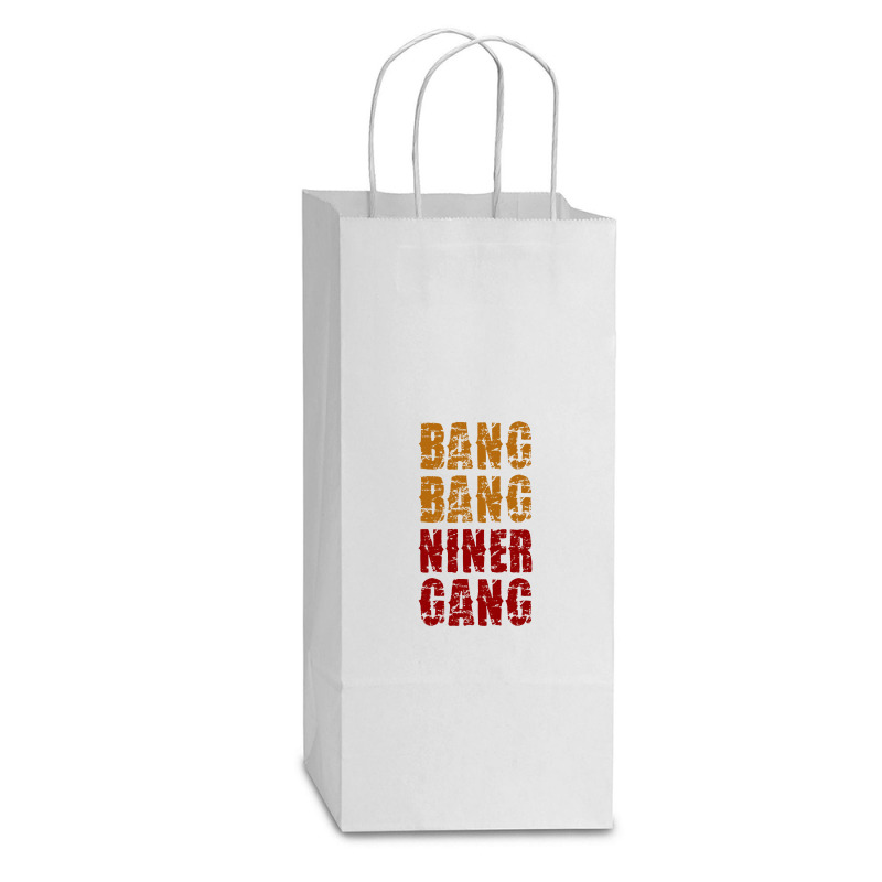 Bang Bang Niner Gang Football Double Wine Paper Bag - 6 1/2 X 3 1/2 X 12 3/8 | Artistshot