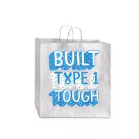 Diabetes Awareness Built Type 1 Tough Blue Ribbon Diabetic T T Shirt Jumbo Paper Bag - 18 X 7 X 18 3/4 | Artistshot