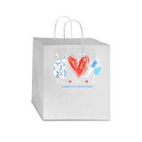 Peace Love Cure Diabetes Awareness T  Shirt Peace Love Cure Diabetes A Star Paper Bag - 13 X 7 X 13 | Artistshot