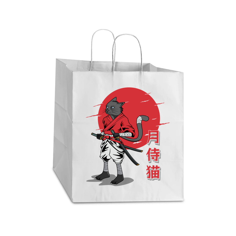 Cat Samurai Take Out Paper Bag - 14 X 10 X 15 1/2 | Artistshot