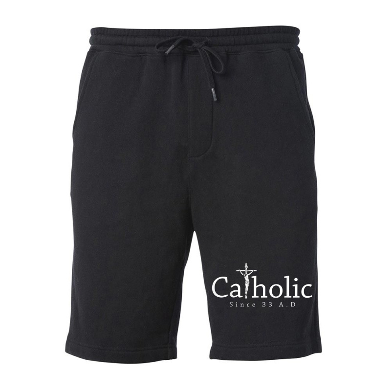 Catholic Since 33 Ad Crucifix Jesus Eucharist Christianity Fleece Short | Artistshot