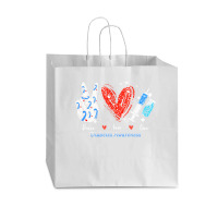 Peace Love Cure Diabetes Awareness T  Shirt Peace Love Cure Diabetes A Vogue Paper Bag - 16 X 6 X 12 | Artistshot