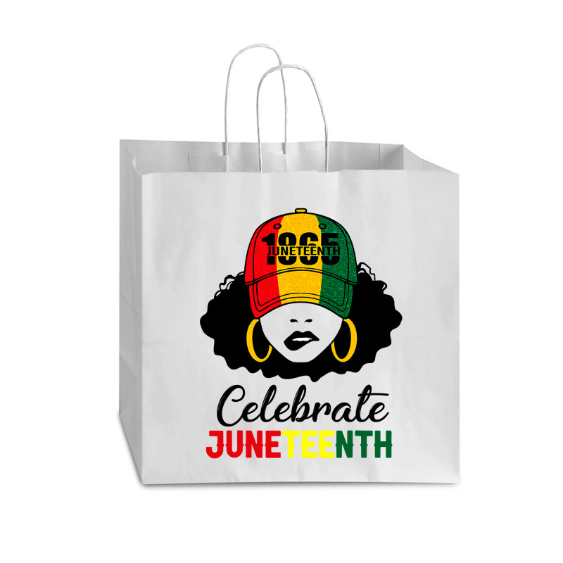 Celebrate Juneteenth 1865 Black Girl Magic Melanin Women T Shirt Vogue Paper Bag - 16 X 6 X 12 | Artistshot