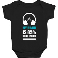 Brain Music Song Lyrics Headphones Baby Bodysuit | Artistshot