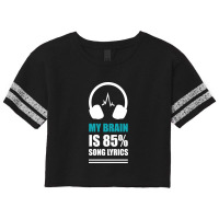 Brain Music Song Lyrics Headphones Scorecard Crop Tee | Artistshot