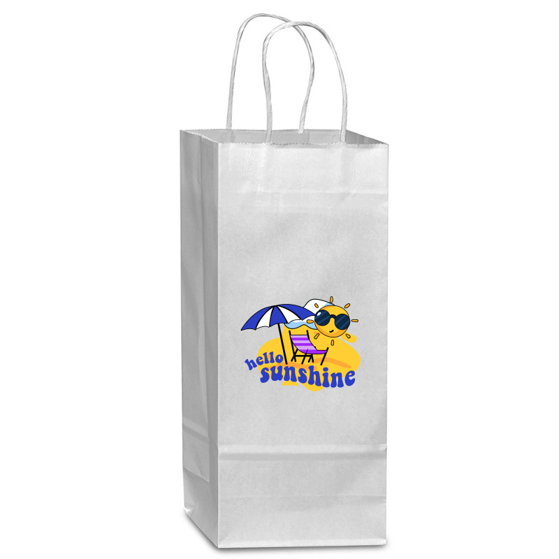 Hello Sunshine Wine Paper Bag - 5 1/2 X 3 1/4 X 13 | Artistshot