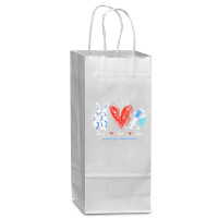 Peace Love Cure Diabetes Awareness T  Shirt Peace Love Cure Diabetes A Wine Paper Bag - 5 1/2 X 3 1/4 X 13 | Artistshot