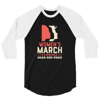 Women's March Hear Our Voice Florida 3/4 Sleeve Shirt | Artistshot