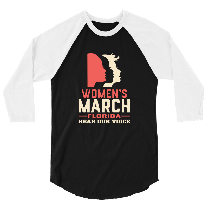 Women's March Hear Our Voice Florida 3/4 Sleeve Shirt | Artistshot