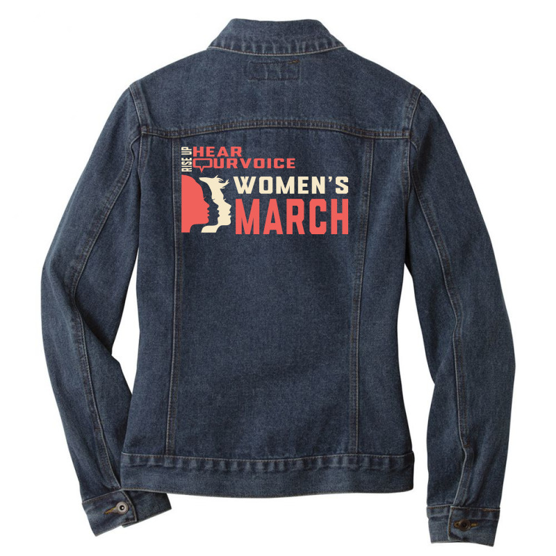 Women's March Rise Up Hear Our Voice Ladies Denim Jacket by denbey | Artistshot