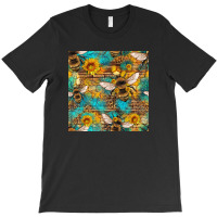 Bees And Sunflower Seamless Pattern T-shirt | Artistshot