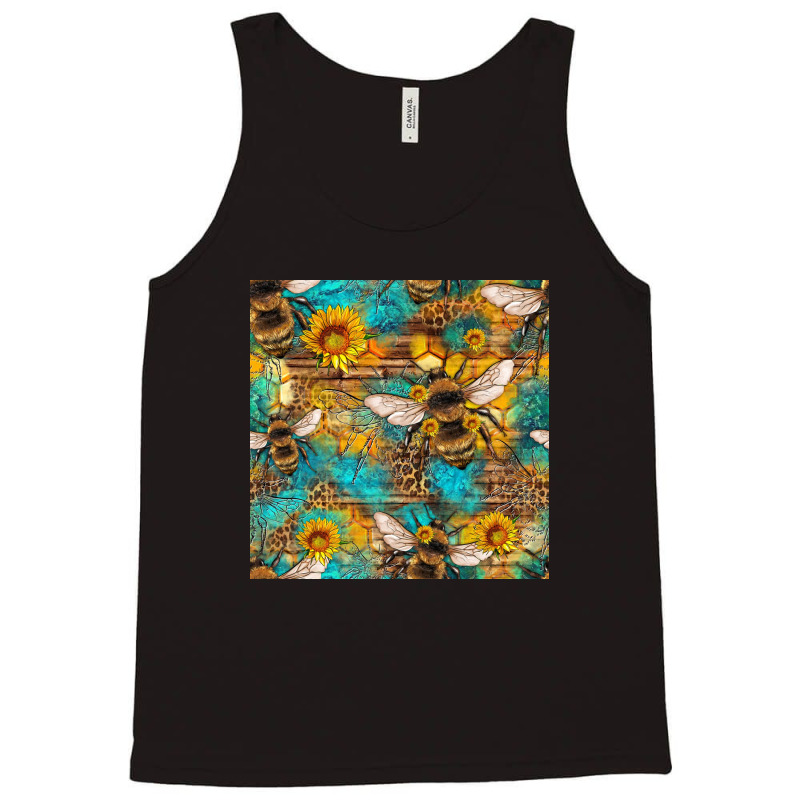 Bees And Sunflower Seamless Pattern Tank Top | Artistshot