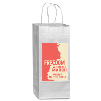 Womens March Freedom Power To The Poll Wine Paper Bag - 5 1/2 X 3 1/4 X 13 | Artistshot