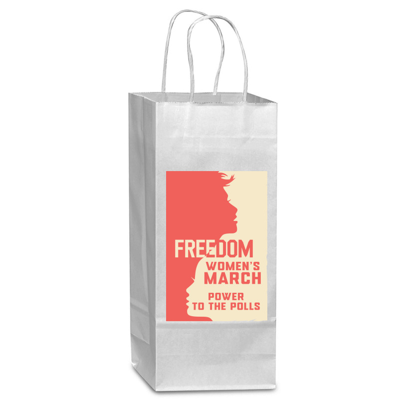 Womens March Freedom Power To The Poll Wine Paper Bag - 5 1/2 X 3 1/4 X 13 | Artistshot