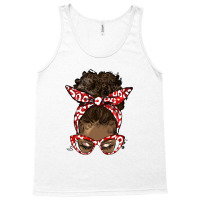 Soror Colors Red And White Messy Bun Tank Top | Artistshot