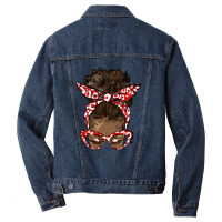 Soror Colors Red And White Messy Bun Men Denim Jacket | Artistshot