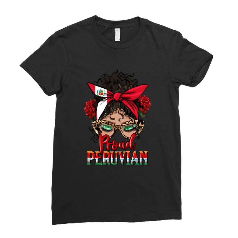 Proud Peruvian Latina Messy Bun Ladies Fitted T-Shirt by HRA Design Shop | Artistshot