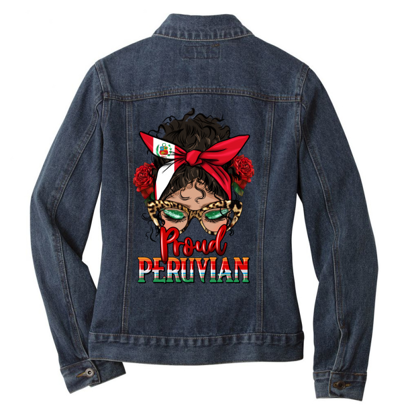 Proud Peruvian Latina Messy Bun Ladies Denim Jacket by HRA Design Shop | Artistshot