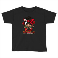 Proud Peruvian Latina Messy Bun Toddler T-shirt | Artistshot