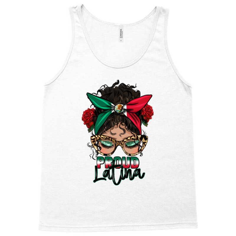 Proud Latina Messy Bun Tank Top by HRA Design Shop | Artistshot