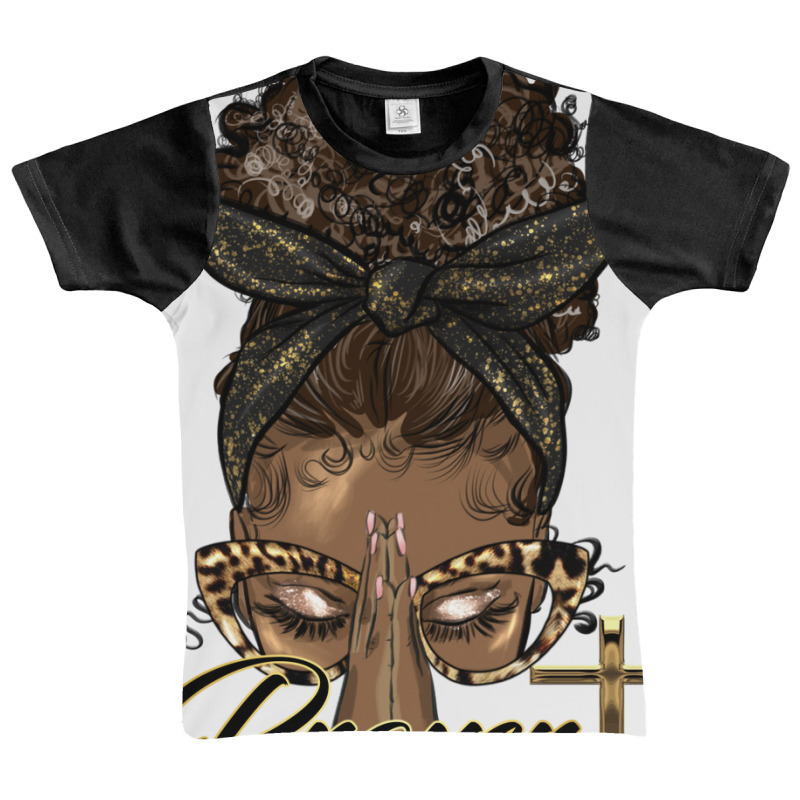 Prayer Warrior Afro Messy Bun Graphic Youth T-shirt | Artistshot