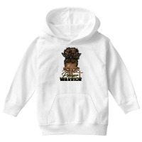 Prayer Warrior Afro Messy Bun Youth Hoodie | Artistshot