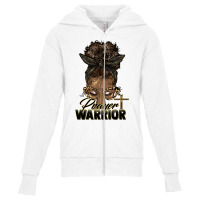 Prayer Warrior Afro Messy Bun Youth Zipper Hoodie | Artistshot