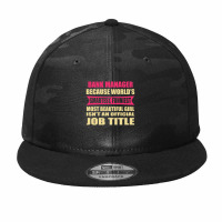 Bank Manager Funniest Isn't A Jobtitle Camo Snapback | Artistshot