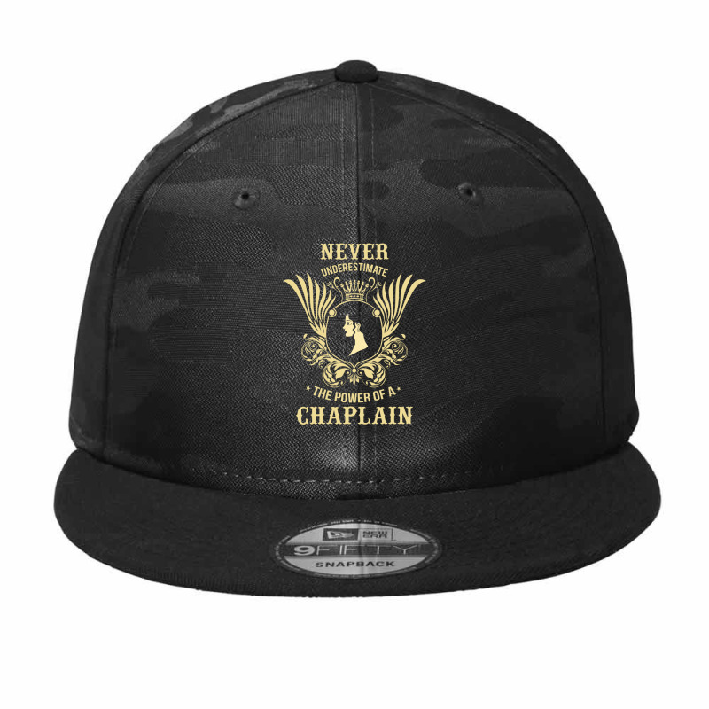 Never Underestimate The Power Of A Chaplain Camo Snapback by thanchashop | Artistshot