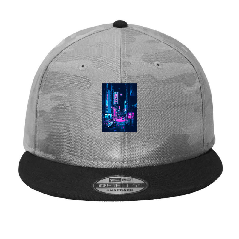 Hongkong Neon Synthwave Camo Snapback by Jeff_Nugroho | Artistshot